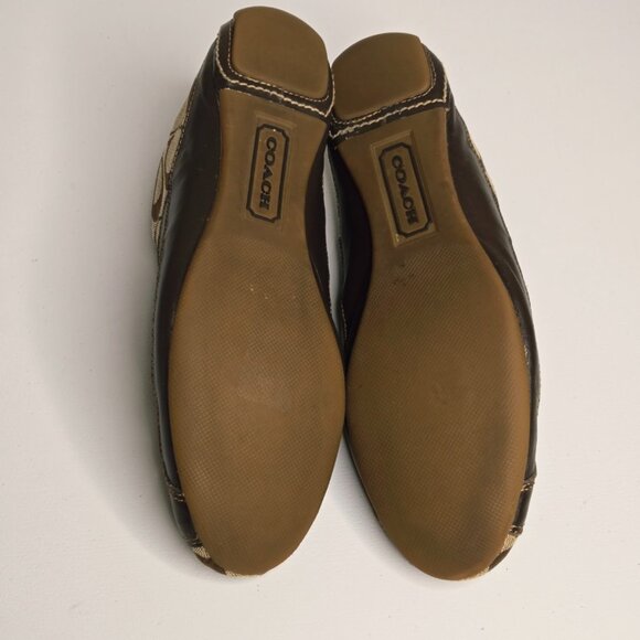 Coach Suee Khaki Chestnut Canvas Brown Leather Trim Sneaker Shoe Sz 8B A1258 - Picture 8 of 9